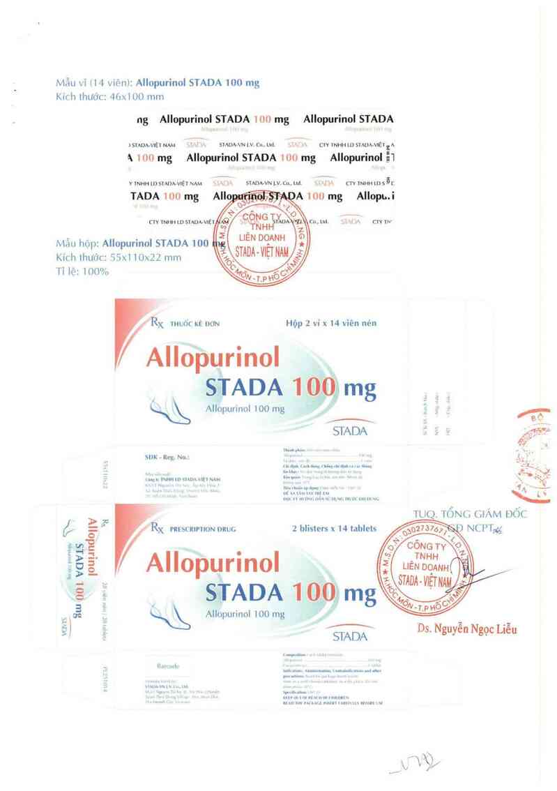 thông tin, cách dùng, giá thuốc Allopurinol Stada 100 mg - ảnh 1