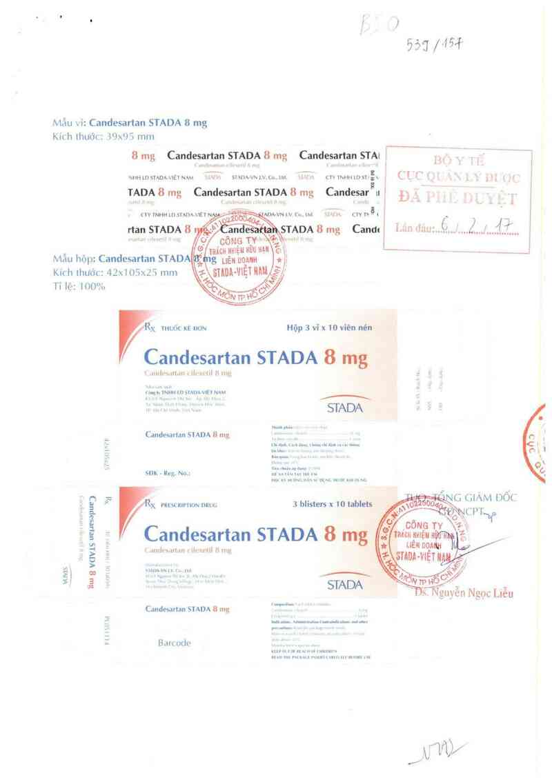 thông tin, cách dùng, giá thuốc Candesartan Stada 8mg - ảnh 0