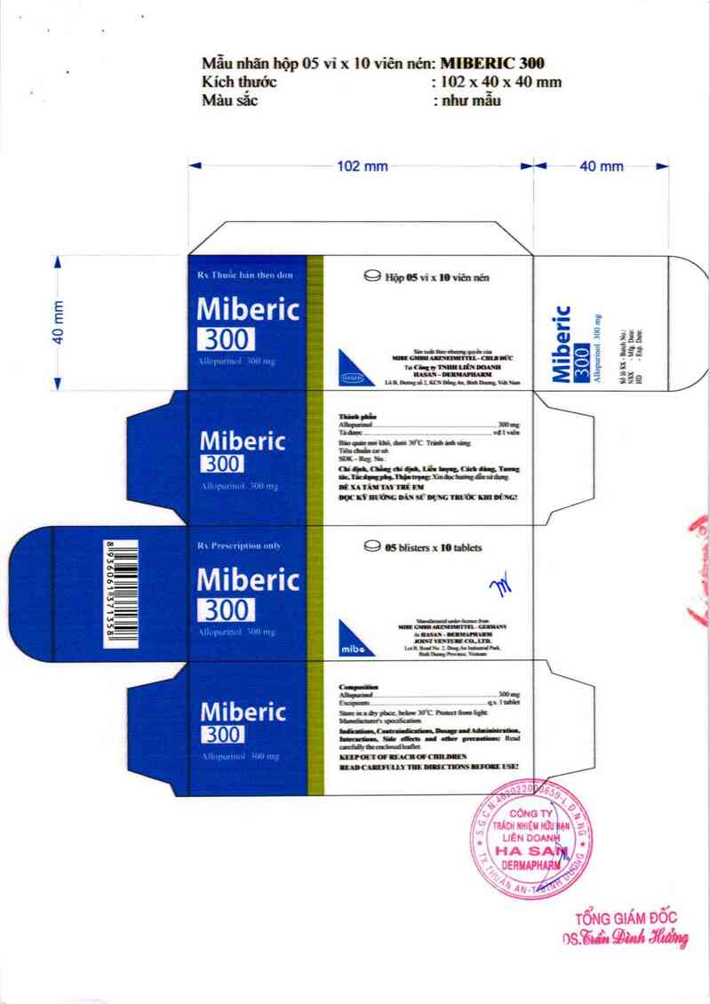 thông tin, cách dùng, giá thuốc Miberic 300 - ảnh 1