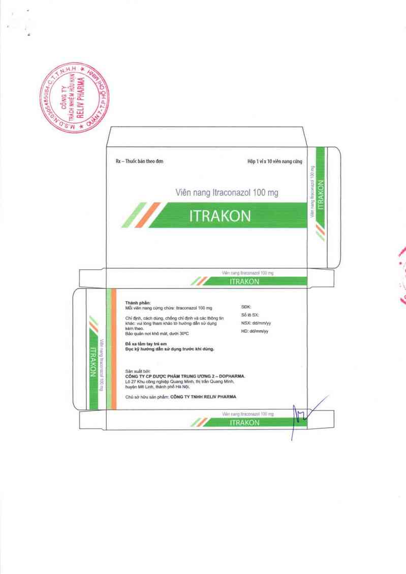 thông tin, cách dùng, giá thuốc Itrakon - ảnh 1