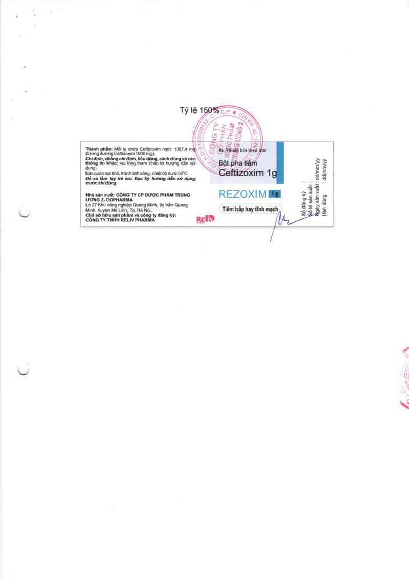 thông tin, cách dùng, giá thuốc Rezoxim 1g - ảnh 1