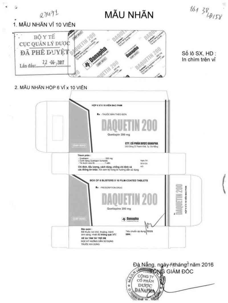 thông tin, cách dùng, giá thuốc Daquetin 200 - ảnh 0