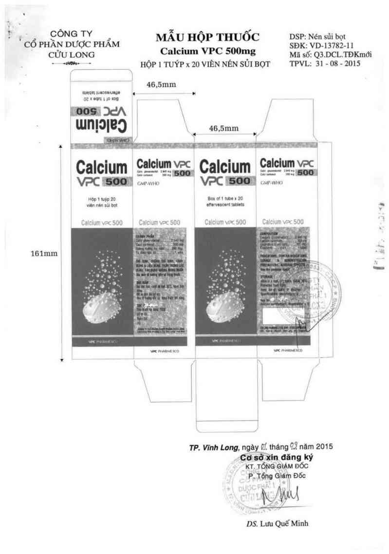 thông tin, cách dùng, giá thuốc Calcium VPC 500 - ảnh 1