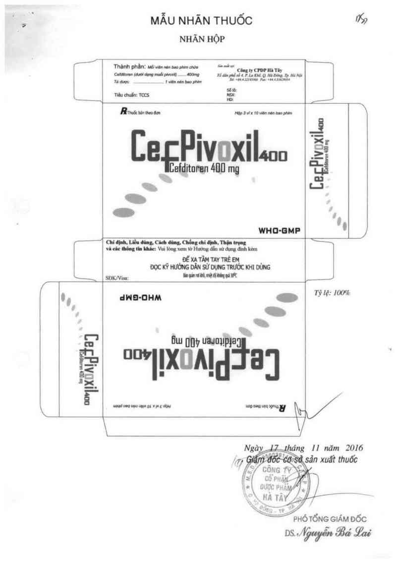 thông tin, cách dùng, giá thuốc Cefpivoxil 400 - ảnh 1