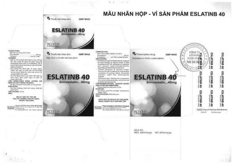 thông tin, cách dùng, giá thuốc Eslatinb 40 - ảnh 1