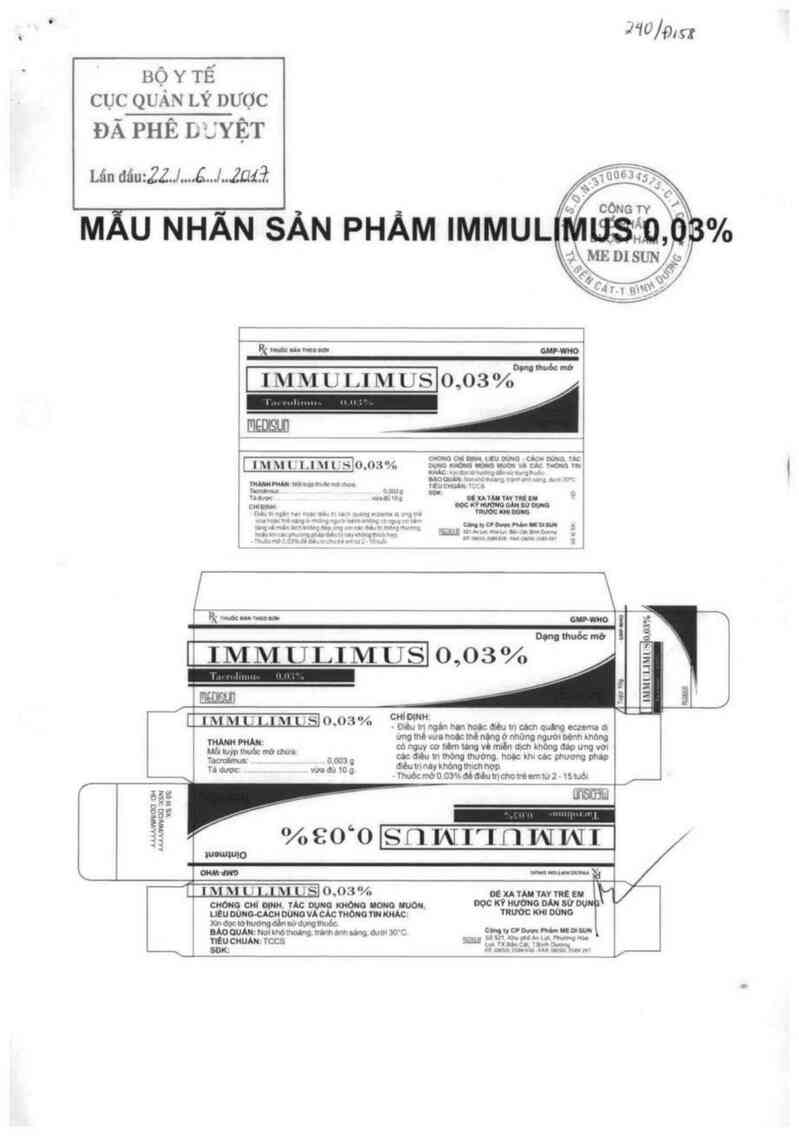 thông tin, cách dùng, giá thuốc Immulimus 0,03% - ảnh 0