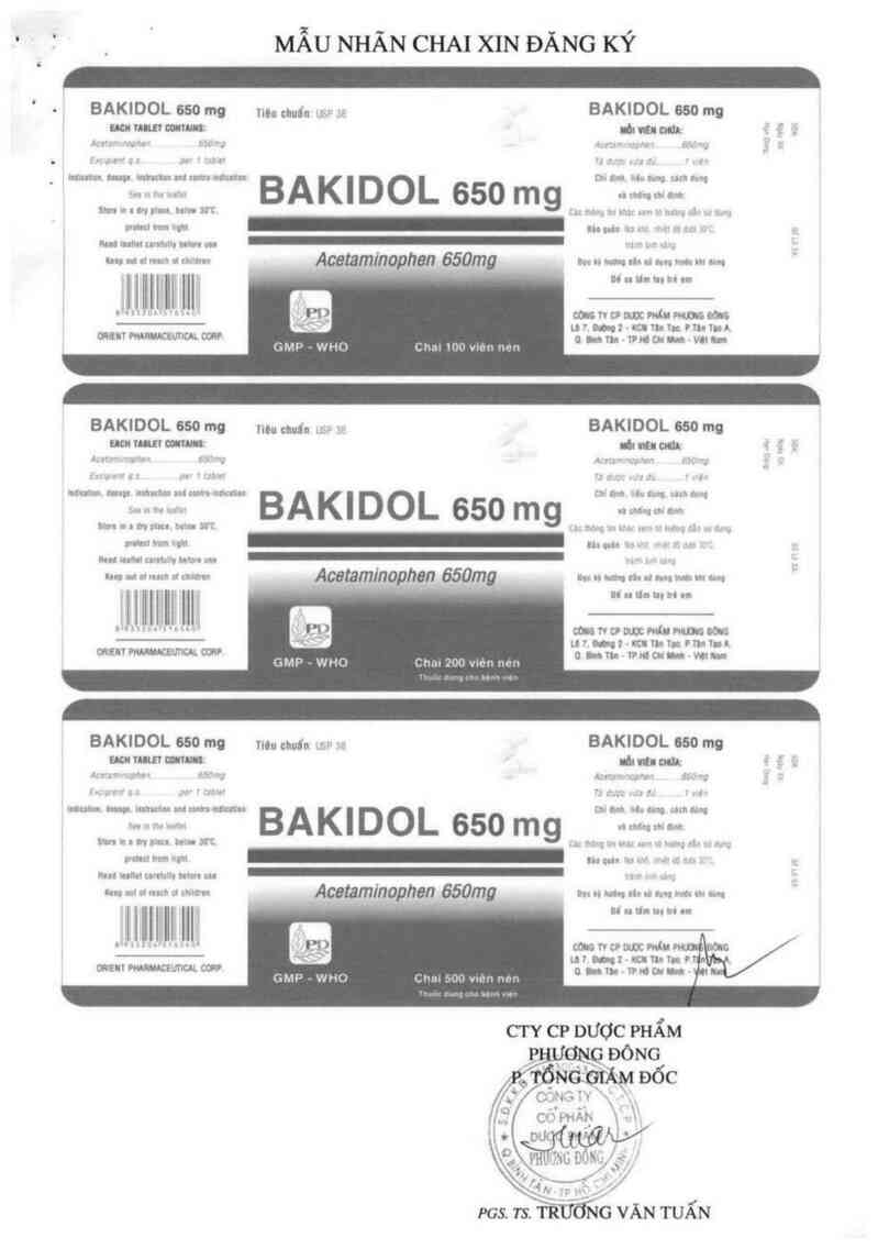 thông tin, cách dùng, giá thuốc Bakidol 650mg - ảnh 1