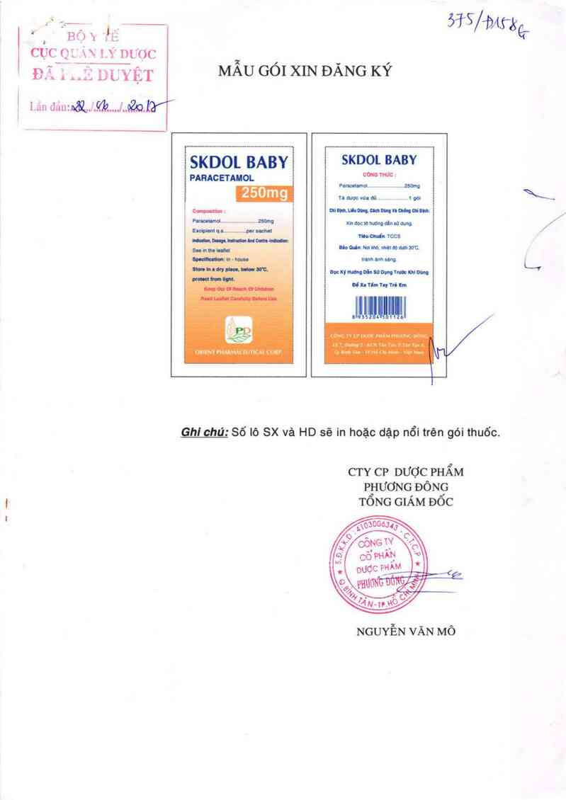 thông tin, cách dùng, giá thuốc Skdol baby 250 mg - ảnh 0