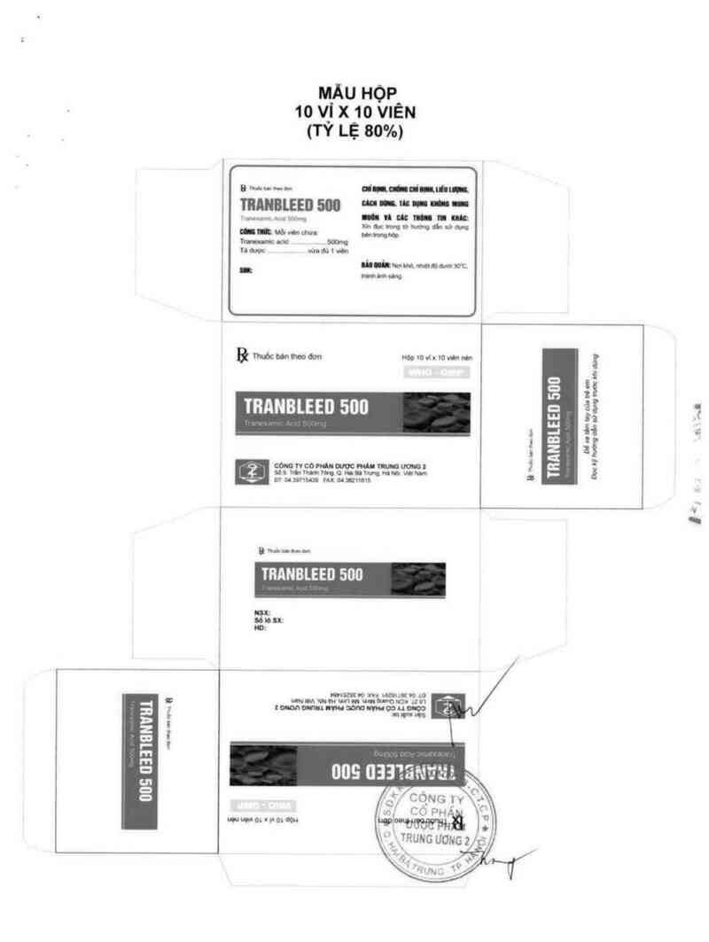 thông tin, cách dùng, giá thuốc Tranbleed 500 - ảnh 2