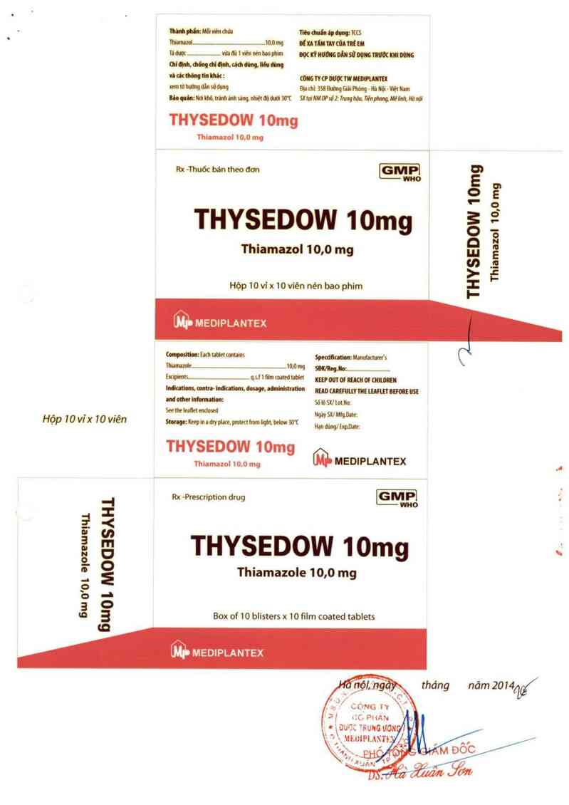 thông tin, cách dùng, giá thuốc Thysedow 10 mg - ảnh 2