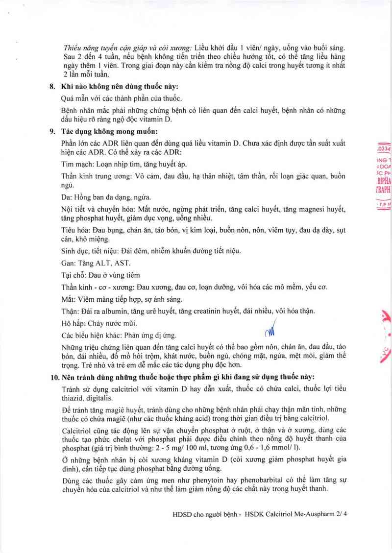 thông tin, cách dùng, giá thuốc Calcitriol Me-Auspharm - ảnh 4