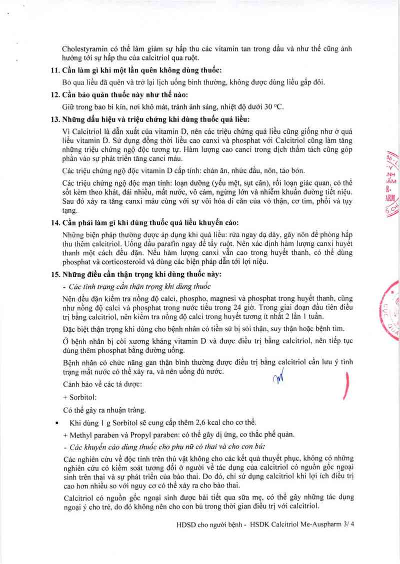 thông tin, cách dùng, giá thuốc Calcitriol Me-Auspharm - ảnh 5