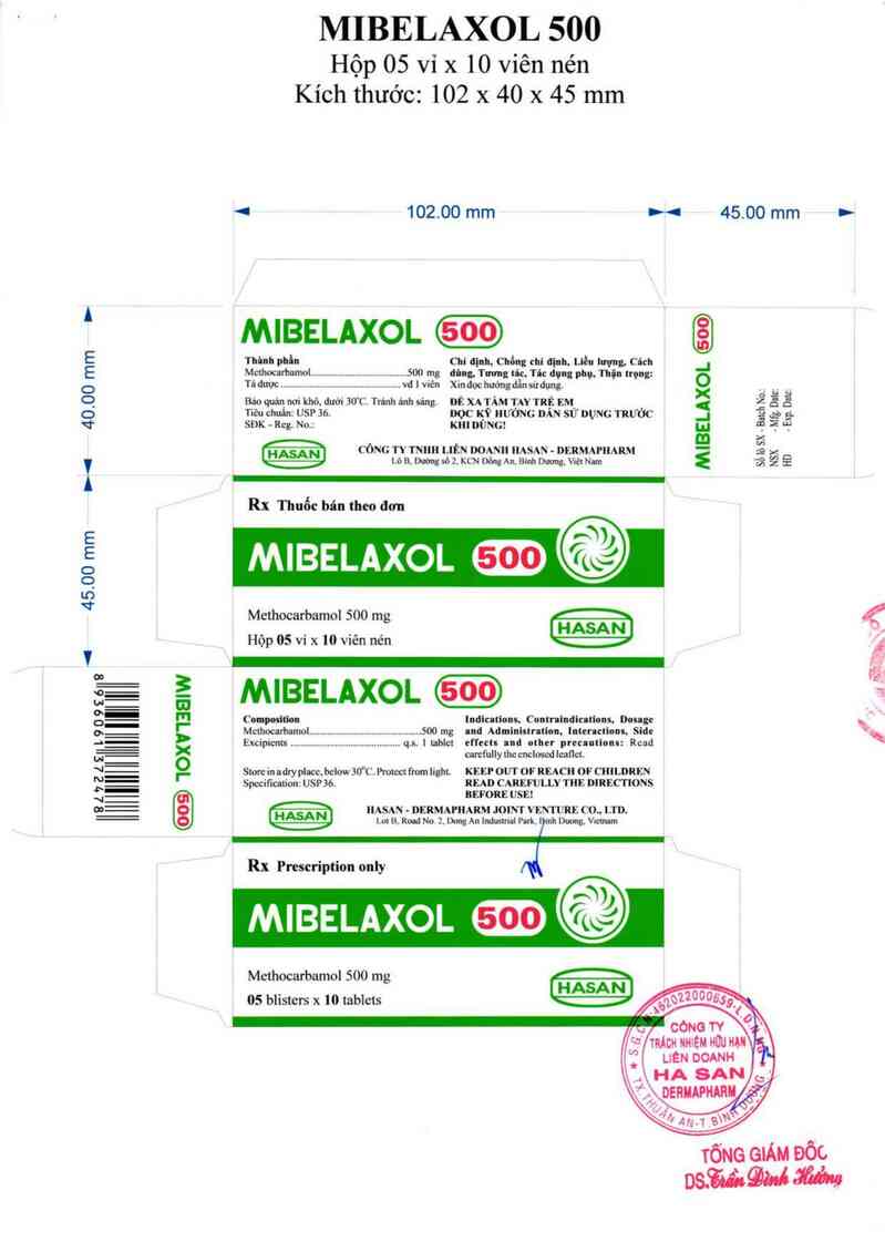 thông tin, cách dùng, giá thuốc Mibelaxol 500 - ảnh 1