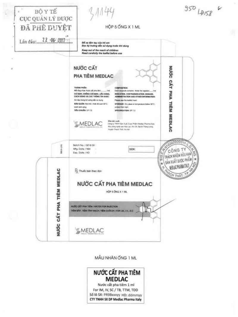 thông tin, cách dùng, giá thuốc Nước cất pha tiêm Medlac - ảnh 0