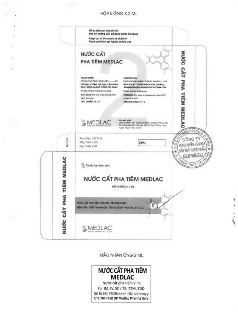 thông tin, cách dùng, giá thuốc Nước cất pha tiêm Medlac - ảnh 1