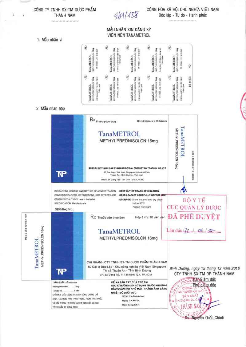 thông tin, cách dùng, giá thuốc Tanametrol - ảnh 0