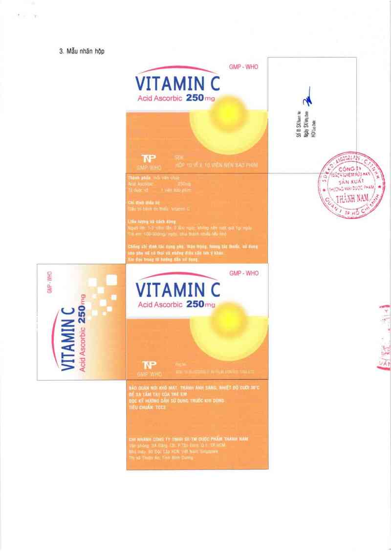 thông tin, cách dùng, giá thuốc Vitamin C 250mg - ảnh 1