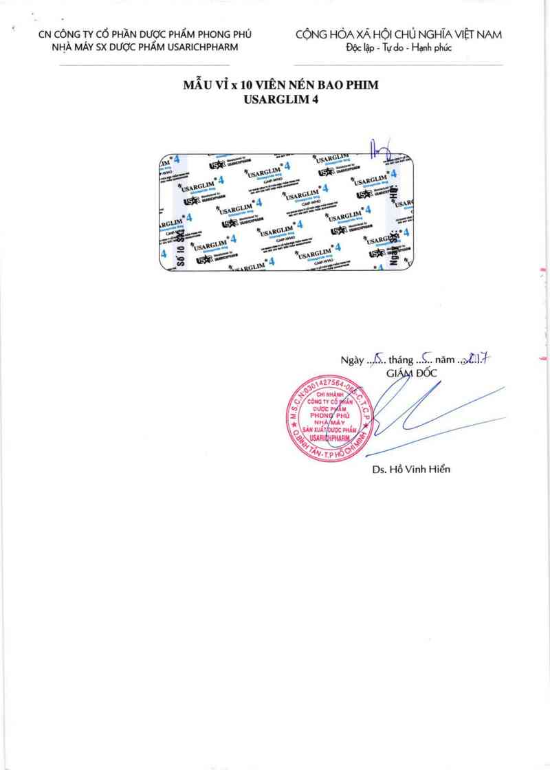 thông tin, cách dùng, giá thuốc Usarglim 4 - ảnh 3