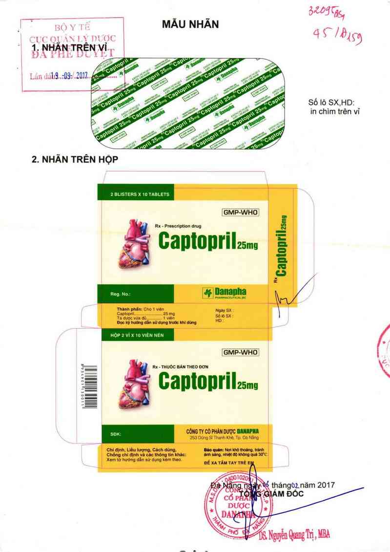 thông tin, cách dùng, giá thuốc Captopril 25 mg - ảnh 0