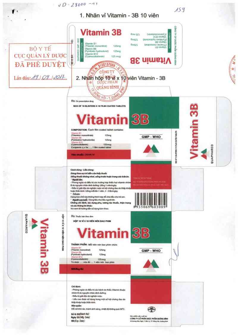 thông tin, cách dùng, giá thuốc Vitamin 3B - ảnh 0