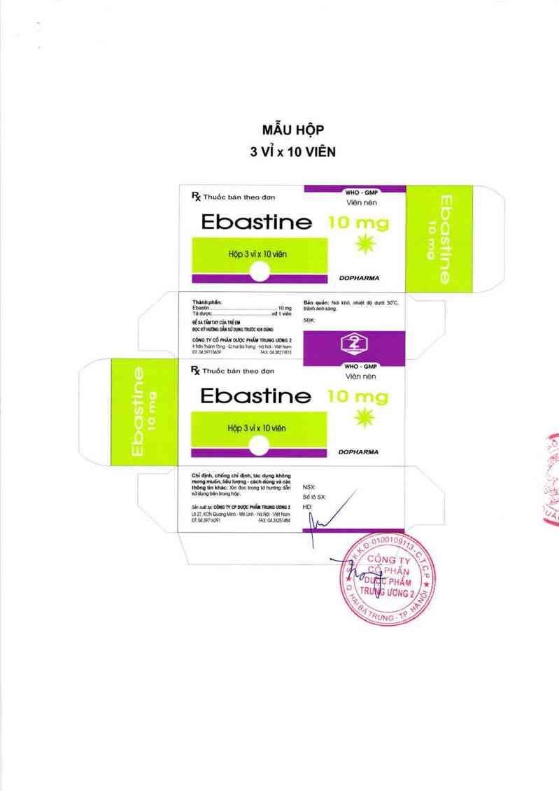 thông tin, cách dùng, giá thuốc Ebastine 10 mg - ảnh 1