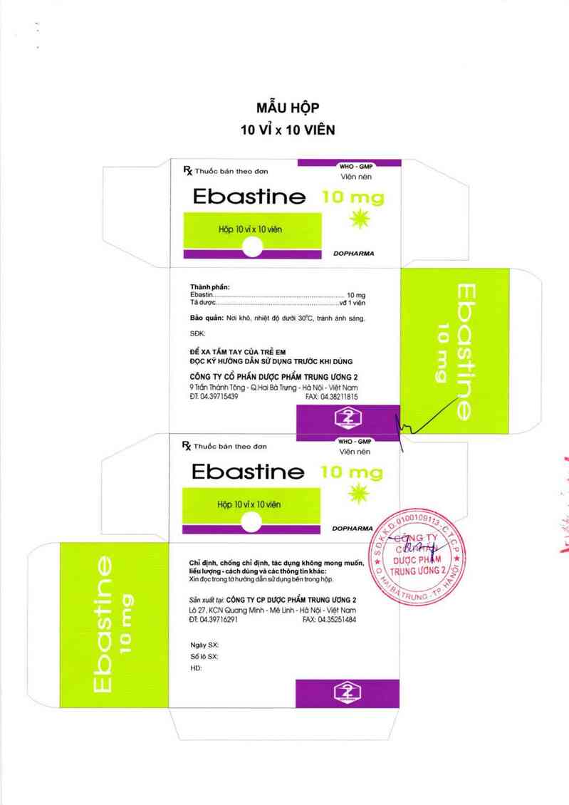 thông tin, cách dùng, giá thuốc Ebastine 10 mg - ảnh 2