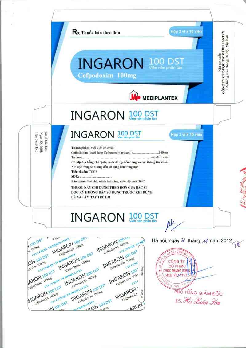 thông tin, cách dùng, giá thuốc Ingaron 100 DST - ảnh 1