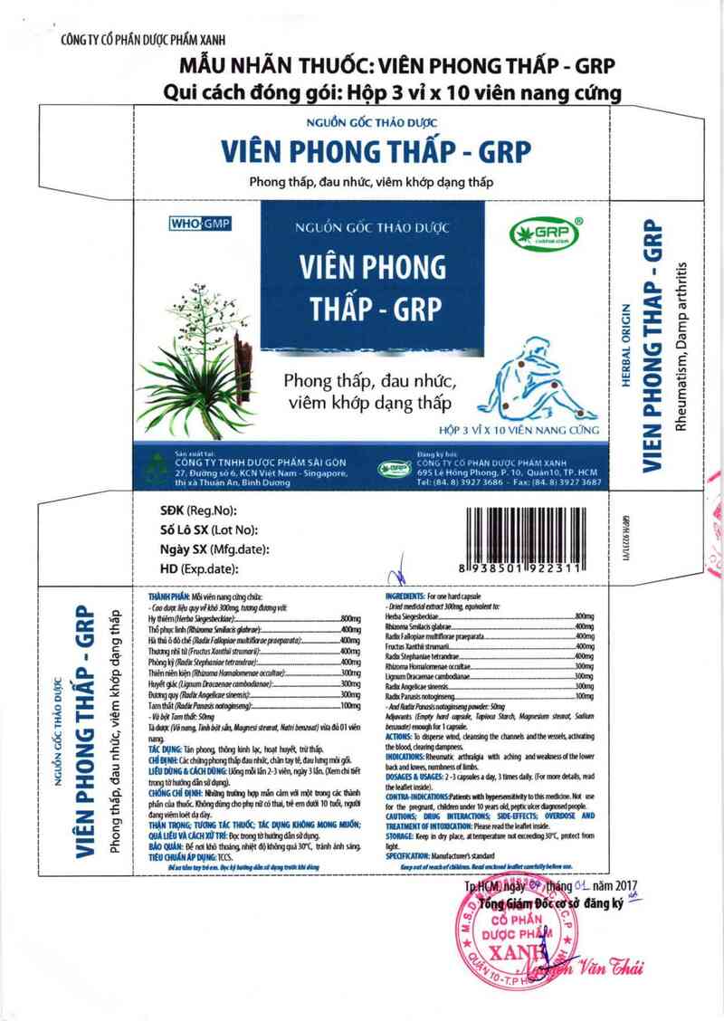 thông tin, cách dùng, giá thuốc Viên phong thấp - GRP - ảnh 1