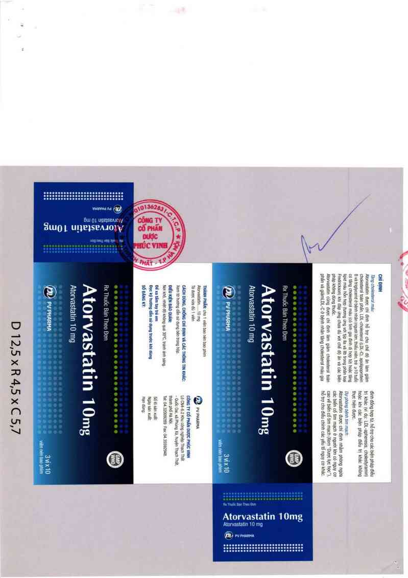 thông tin, cách dùng, giá thuốc Atorvastatin 10 mg - ảnh 1