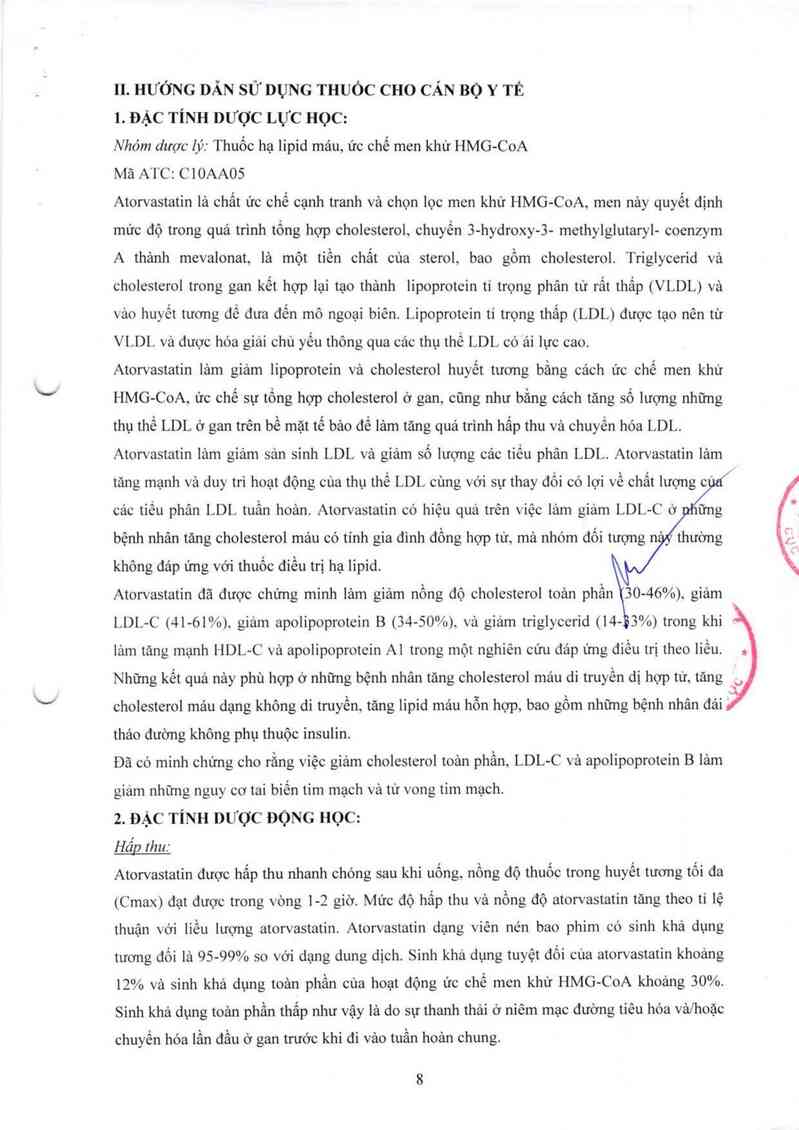 thông tin, cách dùng, giá thuốc Atorvastatin 10 mg - ảnh 11