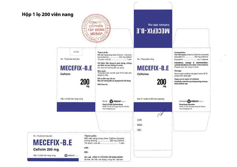 thông tin, cách dùng, giá thuốc Mecefix-B.E 200 mg - ảnh 2