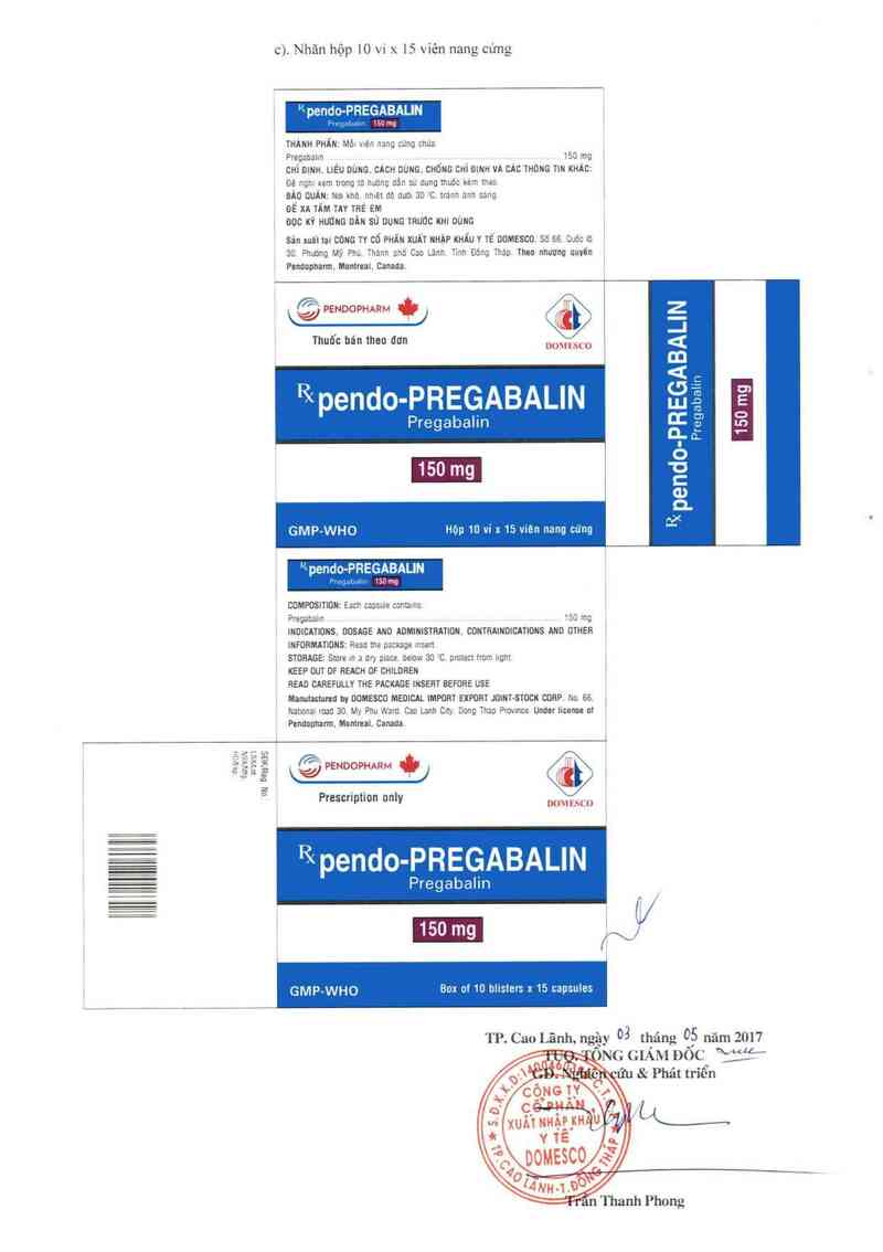 thông tin, cách dùng, giá thuốc pendo-Pregabalin 150 mg - ảnh 3