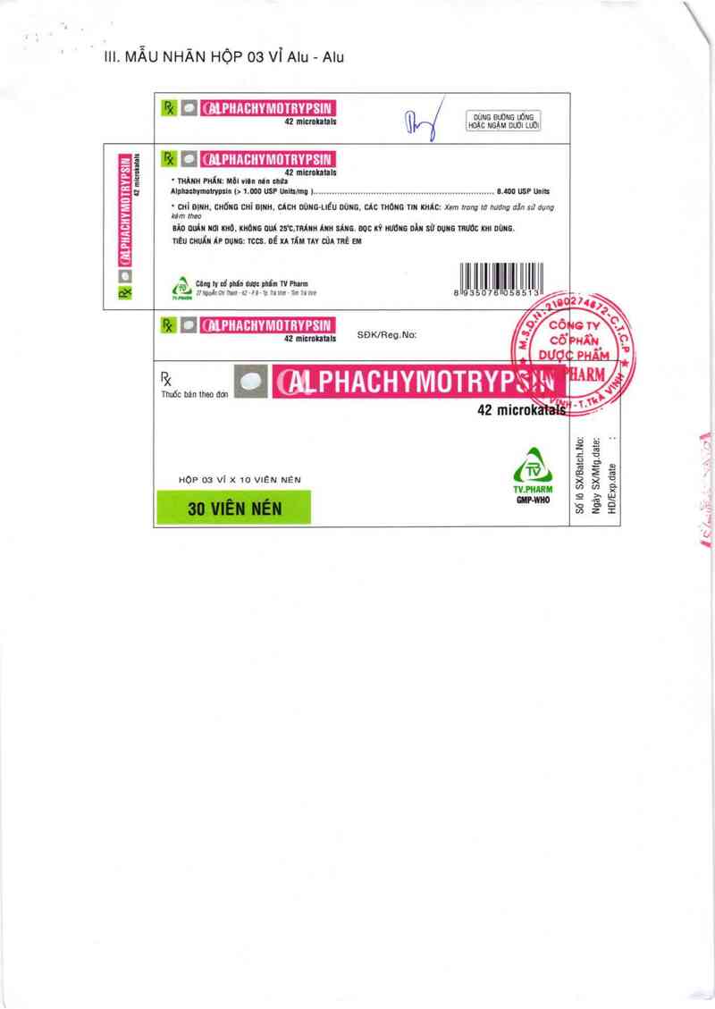 thông tin, cách dùng, giá thuốc Alphachymotrypsin - ảnh 2