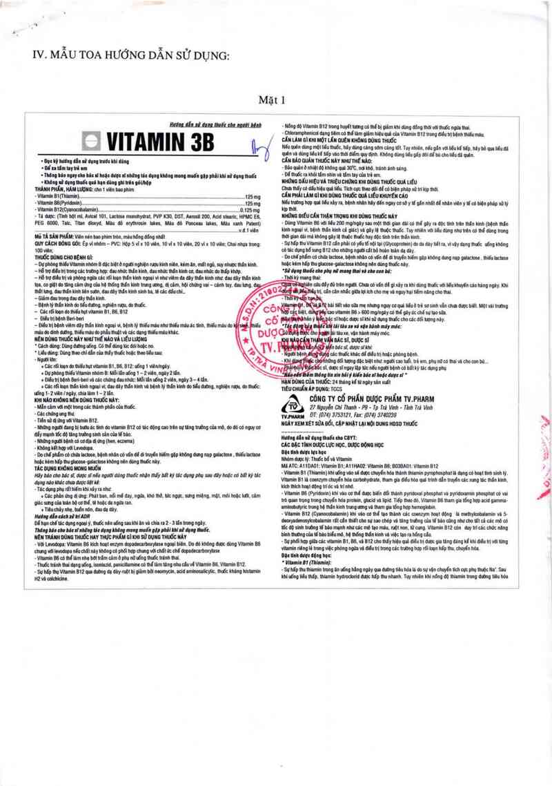 thông tin, cách dùng, giá thuốc Vitamin 3B - ảnh 5