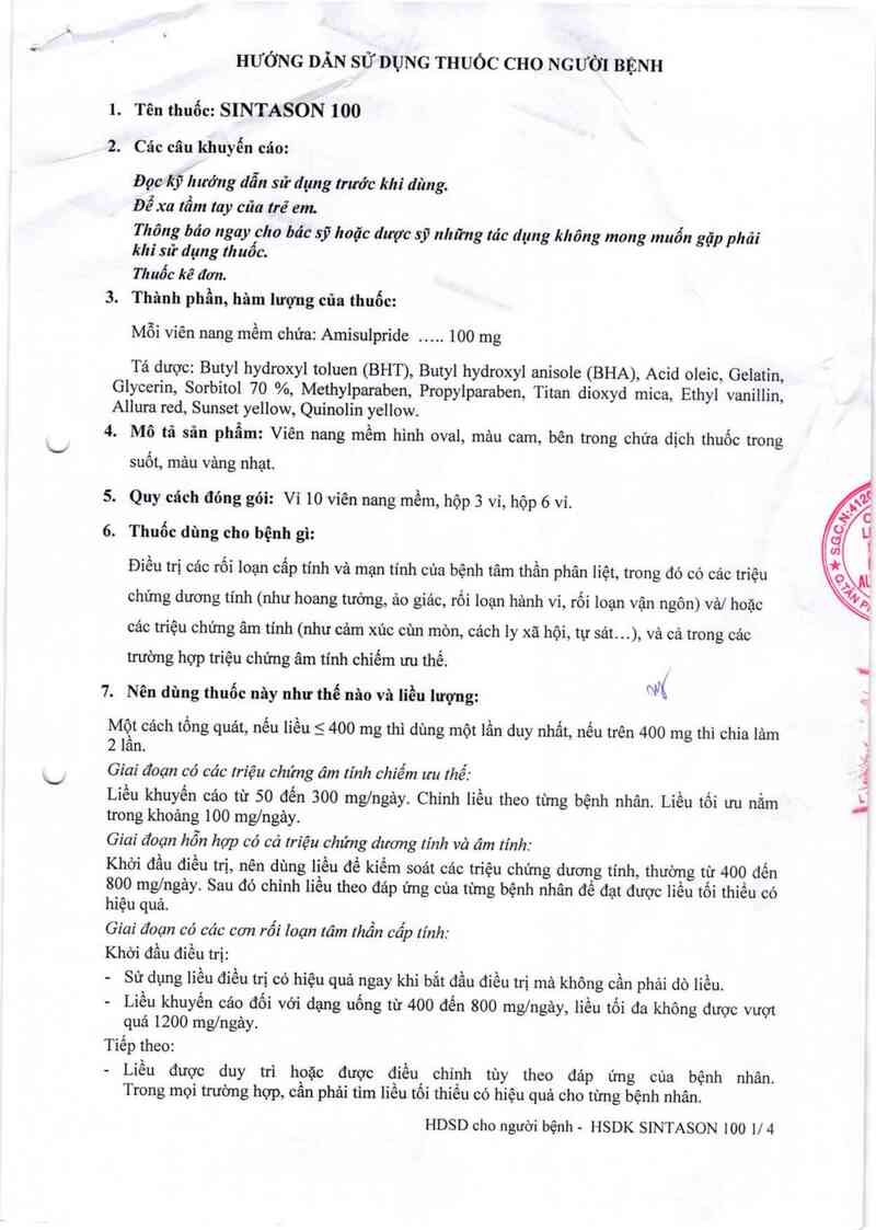 thông tin, cách dùng, giá thuốc Sintason 100 - ảnh 3