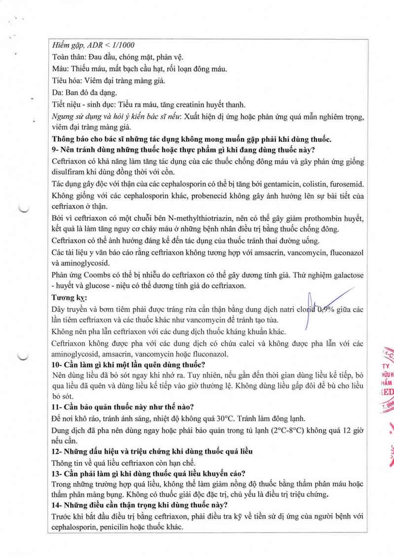 thông tin, cách dùng, giá thuốc Ceftriaxon 500 - ảnh 7