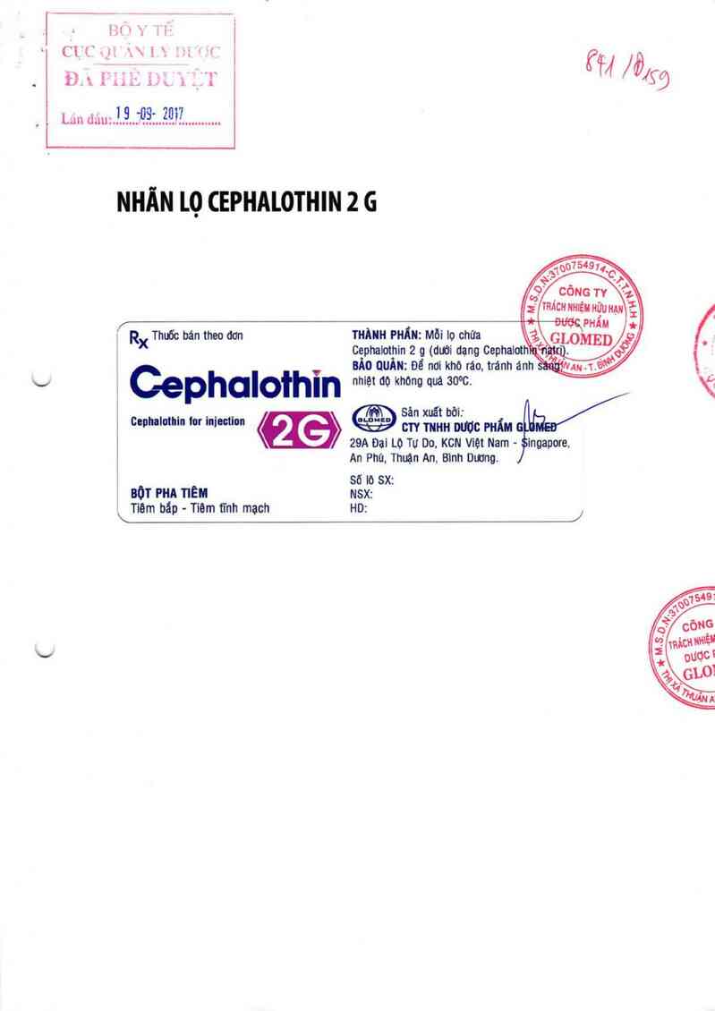 thông tin, cách dùng, giá thuốc Cephalothin 2g - ảnh 0