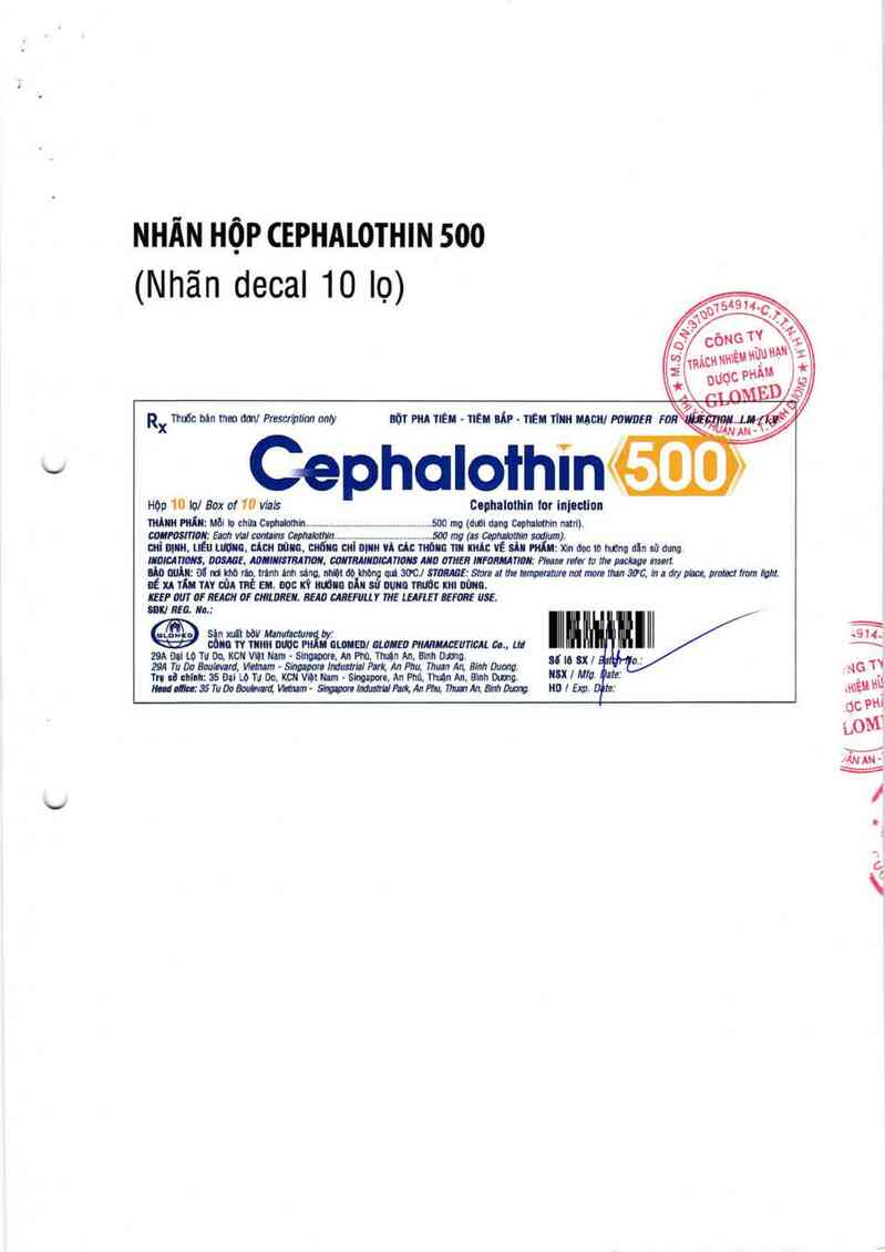 thông tin, cách dùng, giá thuốc Cephalothin 500 - ảnh 1