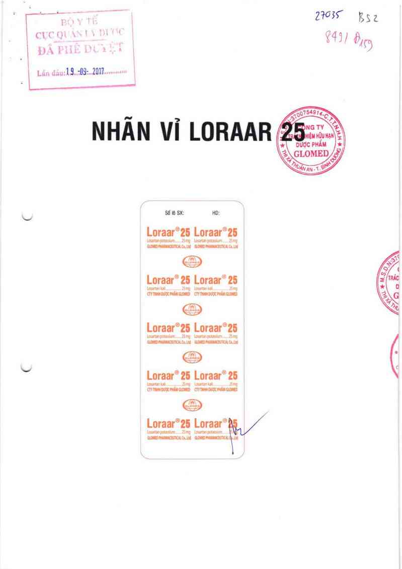 thông tin, cách dùng, giá thuốc Loraar 25 - ảnh 0