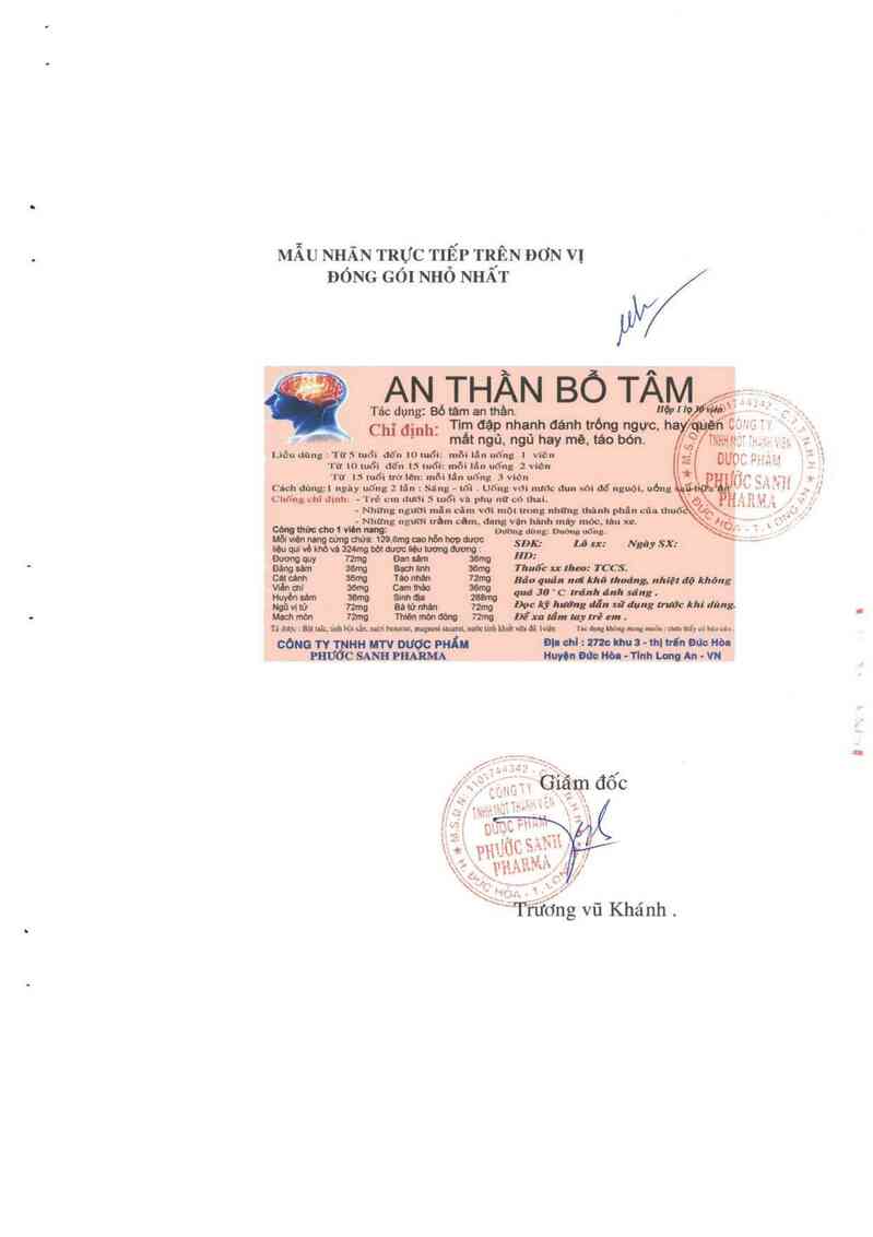 thông tin, cách dùng, giá thuốc An thần bổ tâm - ảnh 1