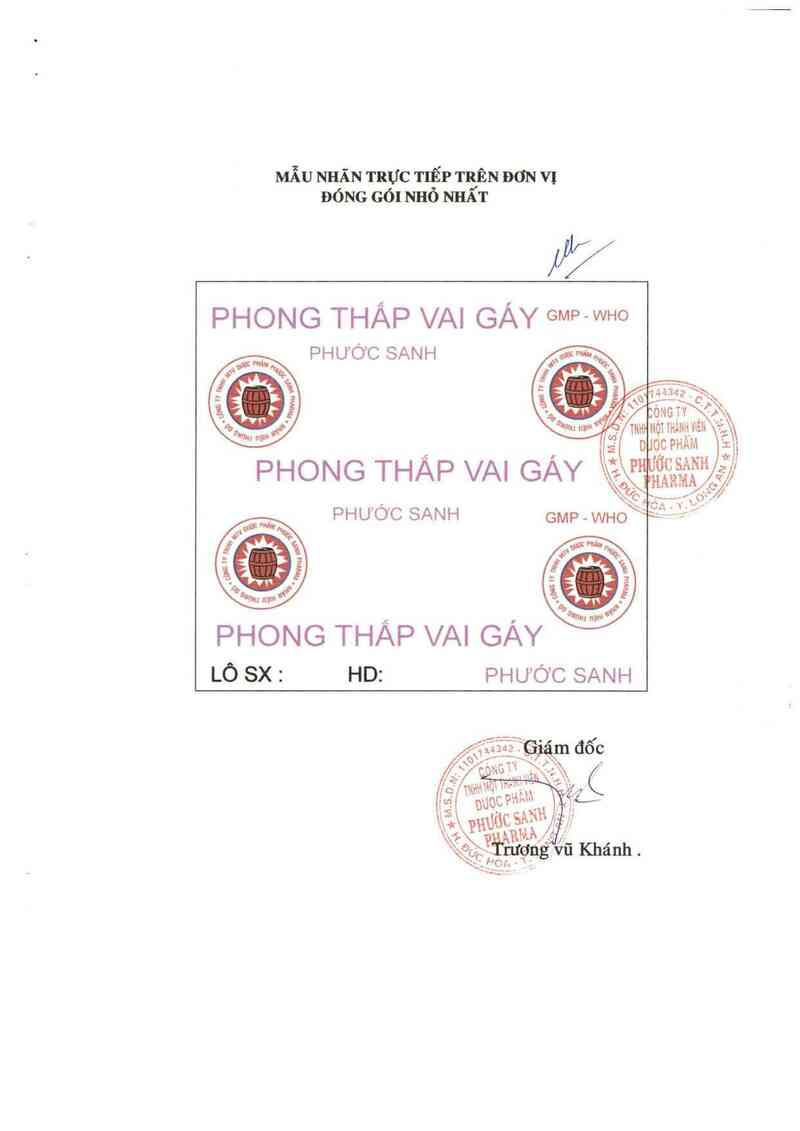 thông tin, cách dùng, giá thuốc Phong thấp vai gáy phước sanh - ảnh 5