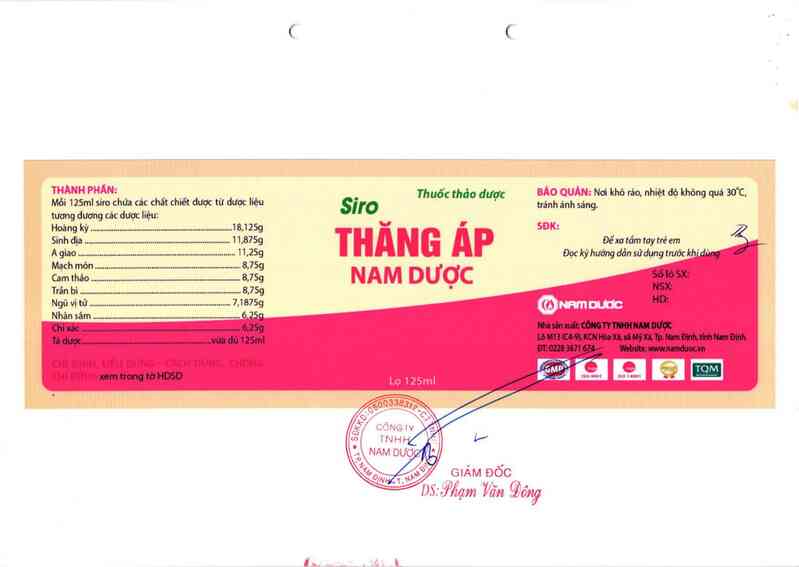 thông tin, cách dùng, giá thuốc Thăng áp Nam Dược - ảnh 2