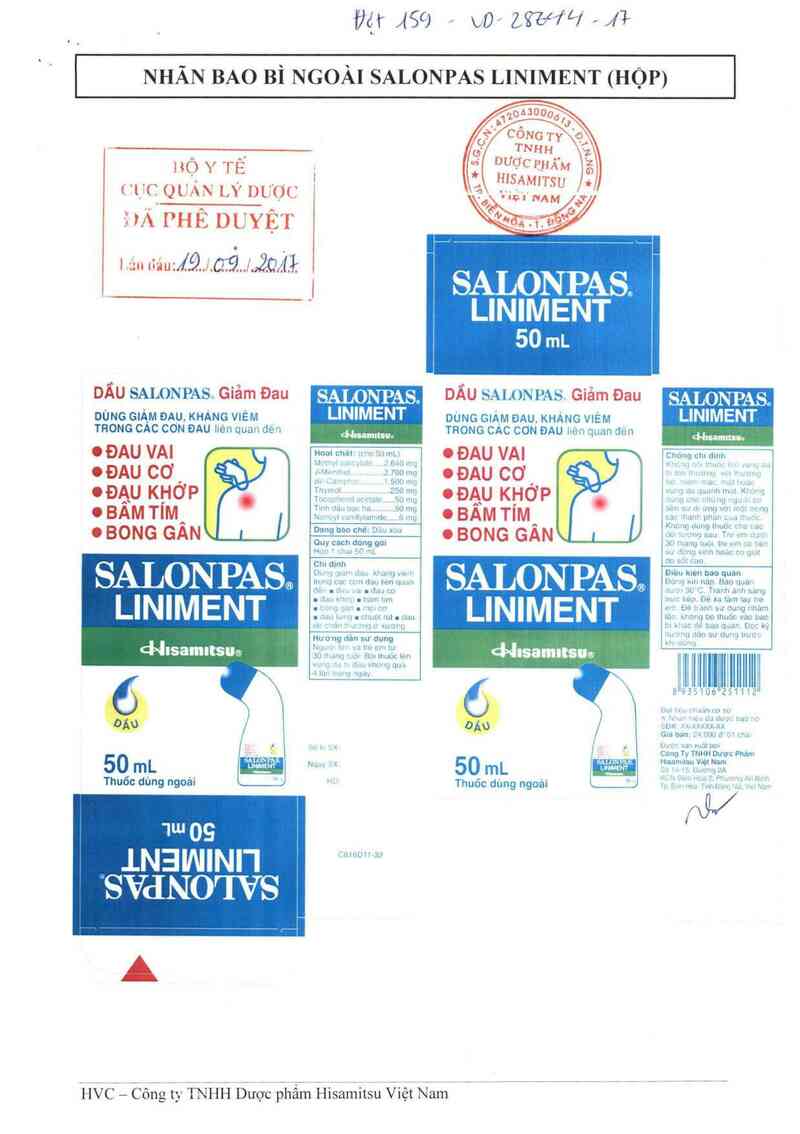 thông tin, cách dùng, giá thuốc Salonpas Liniment - ảnh 0