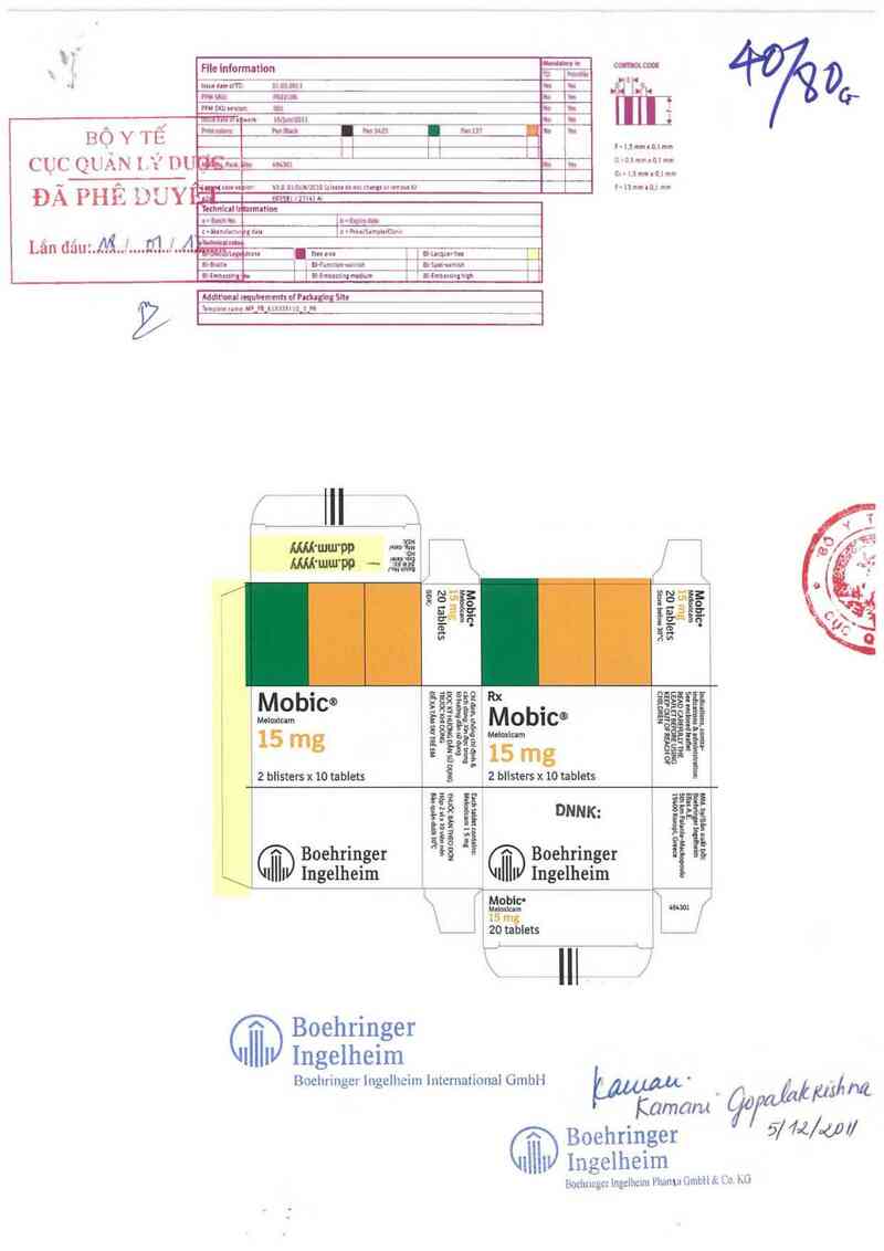 thông tin, cách dùng, giá thuốc Mobic - ảnh 0