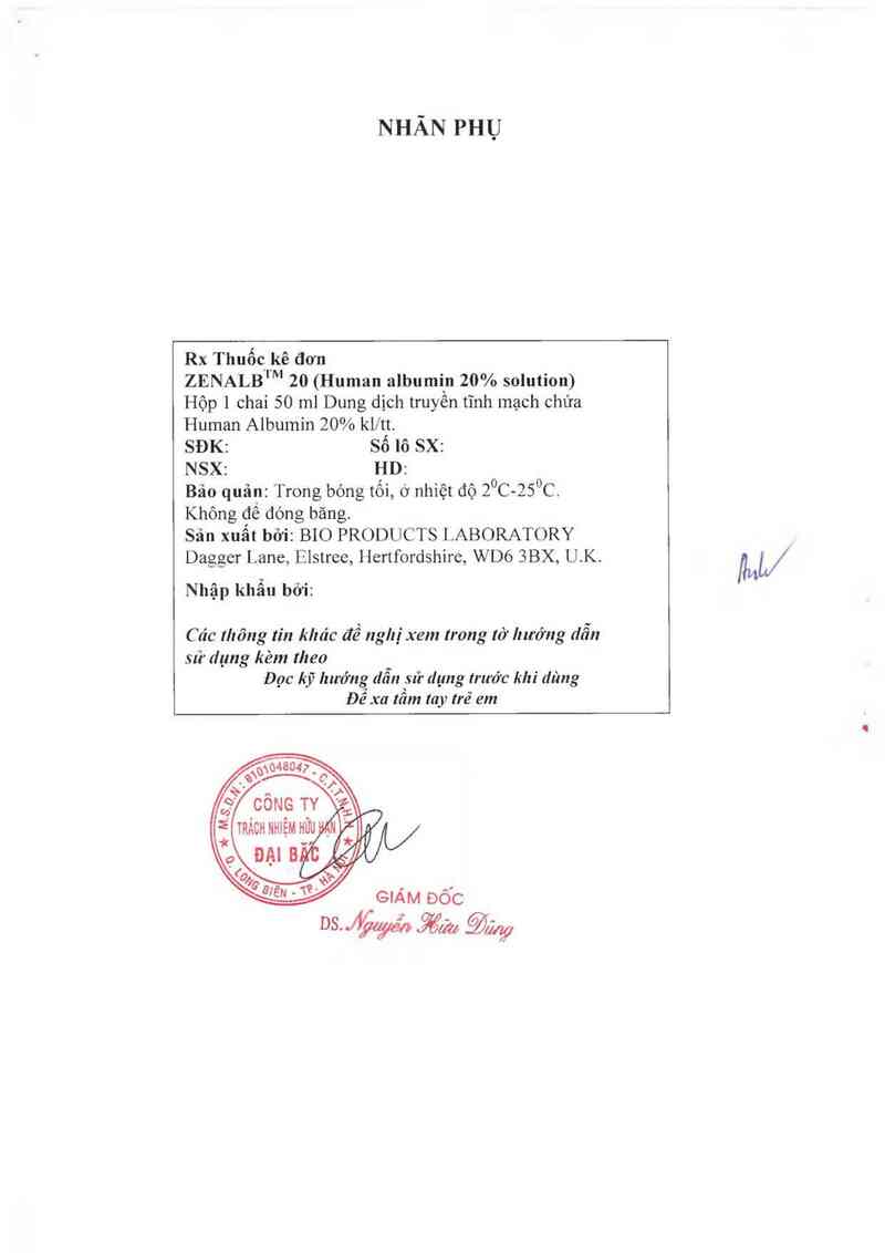 thông tin, cách dùng, giá thuốc Zenalb 20 - ảnh 1