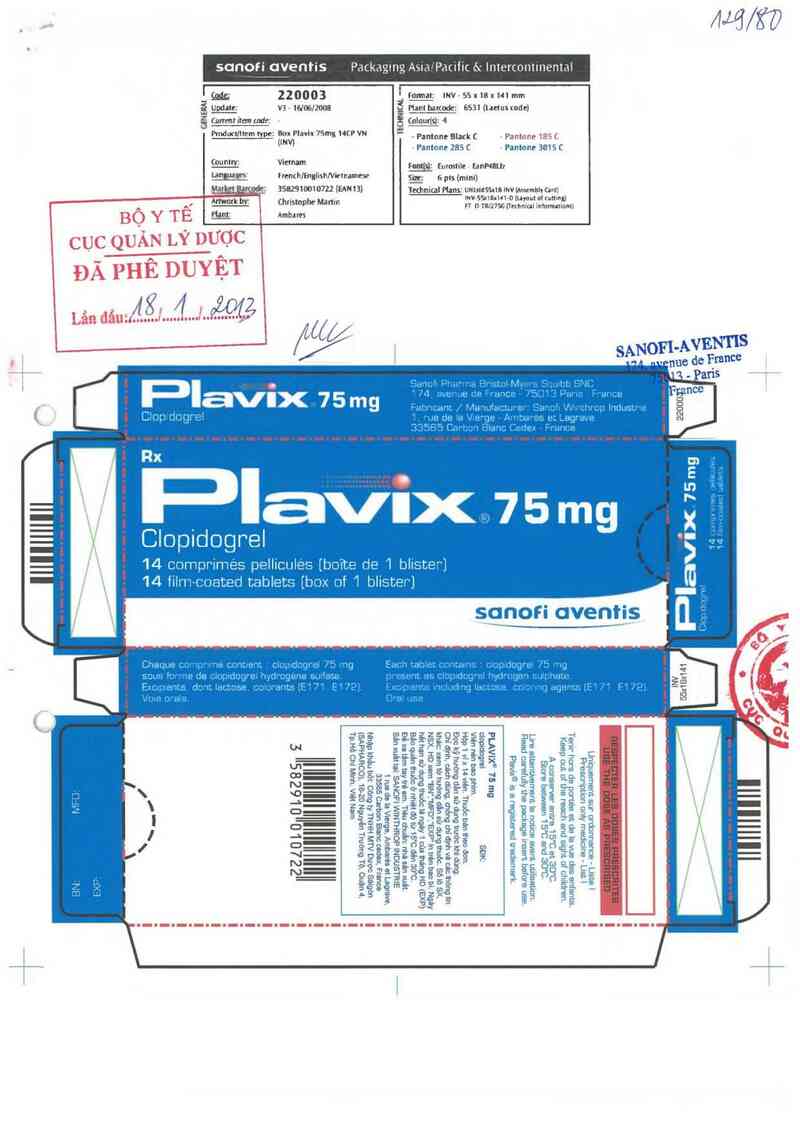 thông tin, cách dùng, giá thuốc Plavix 75mg - ảnh 0