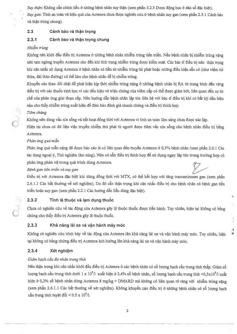 thông tin, cách dùng, giá thuốc Actemra - ảnh 3