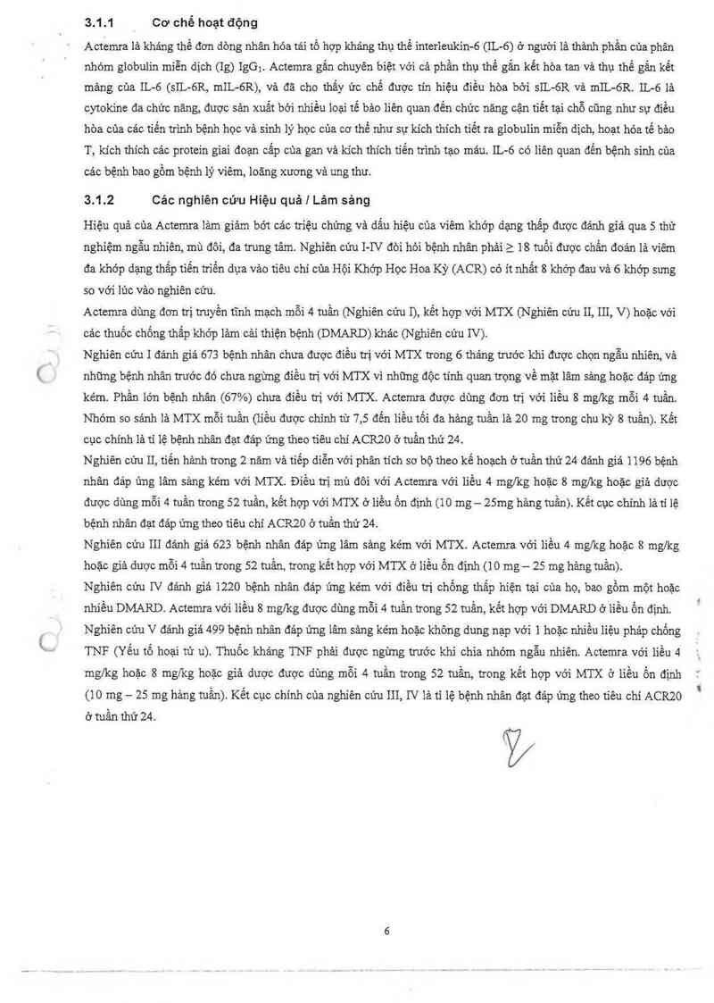 thông tin, cách dùng, giá thuốc Actemra - ảnh 7