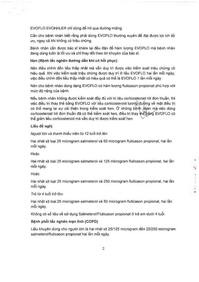 thông tin, cách dùng, giá thuốc Evoflo Evohaler 25/50mcg - ảnh 5