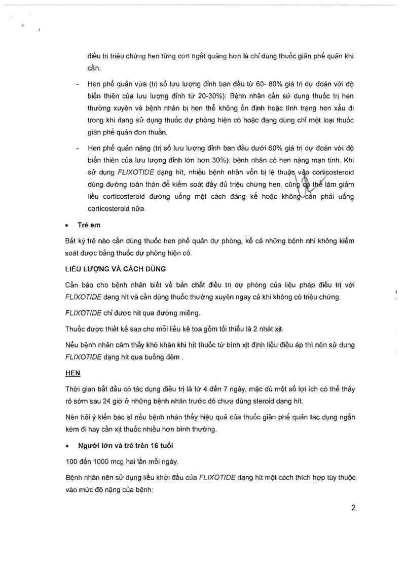 thông tin, cách dùng, giá thuốc Flixotide Evohaler - ảnh 4